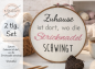Preview: Zuhause ist dort wo die Stricknadel schwingt Spruch - Stickdatei